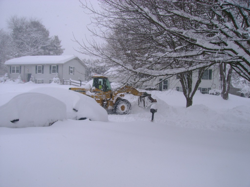 View from my front porch.  Yes...we had bulldozers plowing the streets